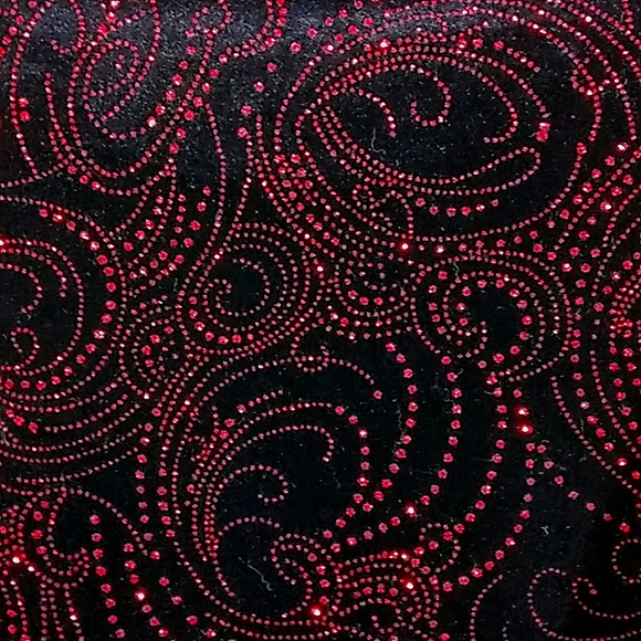 **Notations Sparkling Evening Jacket Top Size 2X Red & Black - Picture 8 of 10